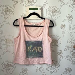 Billabong Cropped Tank Top - Pink Small